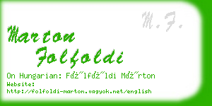 marton folfoldi business card